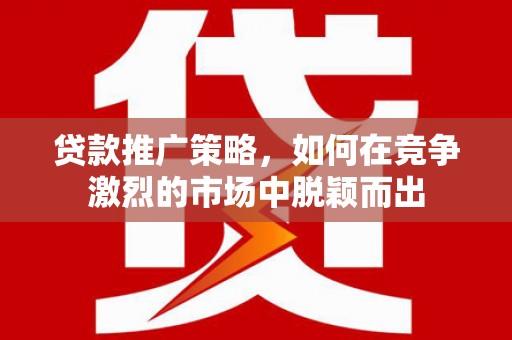 景县贷款推广策略，如何在竞争激烈的市场中脱颖而出