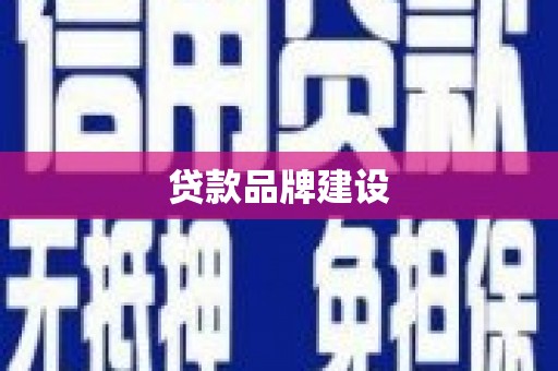 临湘贷款品牌建设