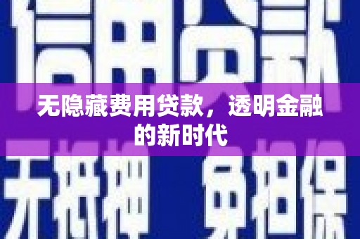 靖州无隐藏费用贷款，透明金融的新时代