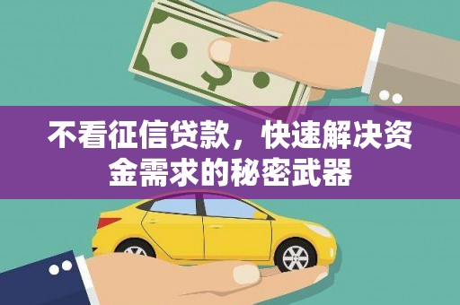 达拉特旗不看征信贷款，快速解决资金需求的秘密武器