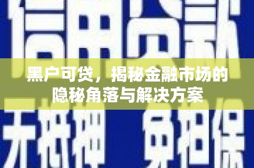 沙鹿黑户可贷，揭秘金融市场的隐秘角落与解决方案