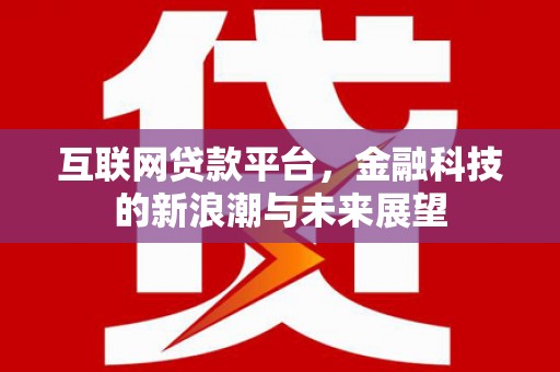 武陟互联网贷款平台，金融科技的新浪潮与未来展望