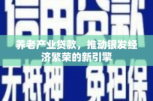 武进养老产业贷款，推动银发经济繁荣的新引擎