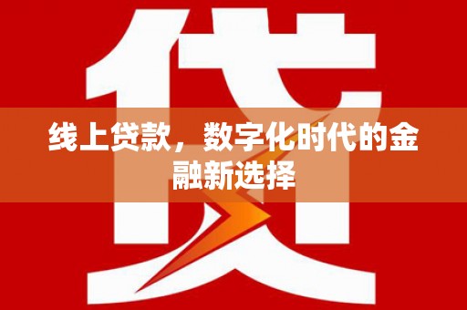 土库线上贷款，数字化时代的金融新选择