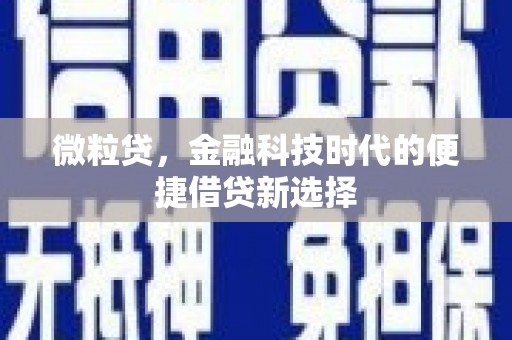 临县微粒贷，金融科技时代的便捷借贷新选择